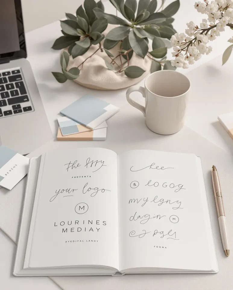 Schreibtisch mit Notizbuch und Planungsunterlagen