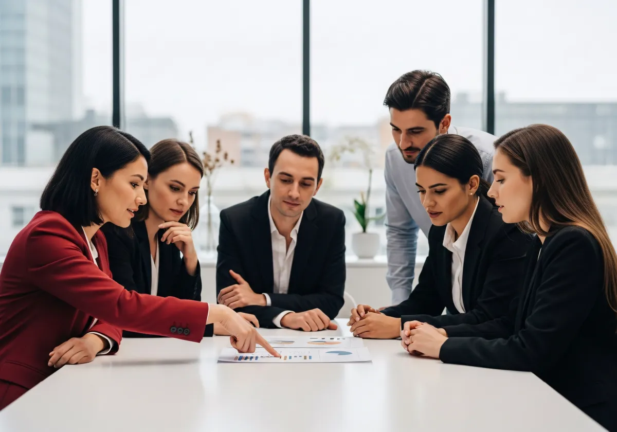 Professionelles Planungsgespräch im Büro